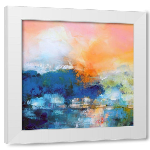 Quiet River White Modern Wood Framed Art Print by Quinzin, Marianne