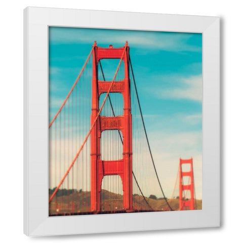 Golden Gate in The Morning White Modern Wood Framed Art Print by Quintero, Sonja