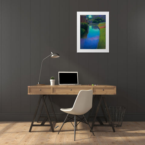 Dusk at Contevoir  White Modern Wood Framed Art Print by Roberts, Ian