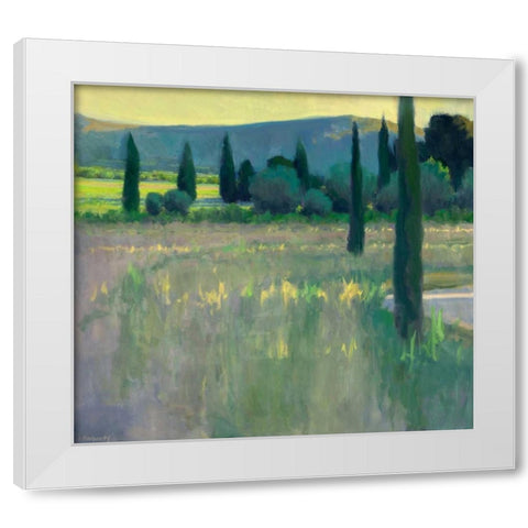 Evening at the Chateau White Modern Wood Framed Art Print by Roberts, Ian