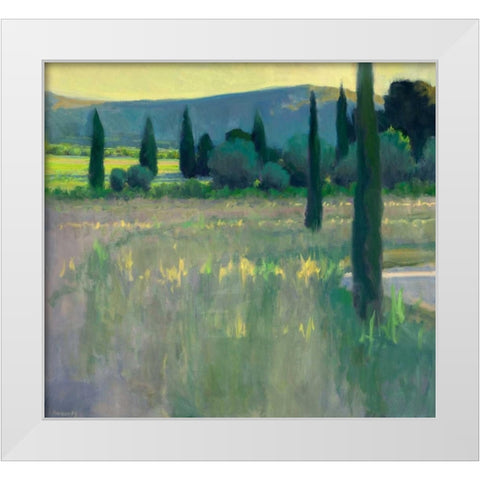 Evening at the Chateau White Modern Wood Framed Art Print by Roberts, Ian