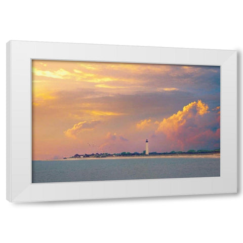 Cape May, New Jersey White Modern Wood Framed Art Print by Rivera, John