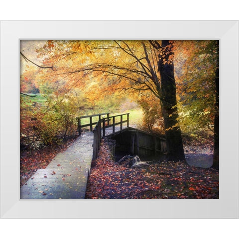 Foot Bridge White Modern Wood Framed Art Print by Rivera, John