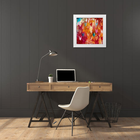 Love Falls From The Sky White Modern Wood Framed Art Print by Robinson, Heather Noel