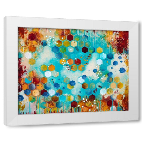 Scattered White Modern Wood Framed Art Print by Robinson, Heather Noel