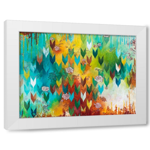 The Key to Happiness White Modern Wood Framed Art Print by Robinson, Heather Noel