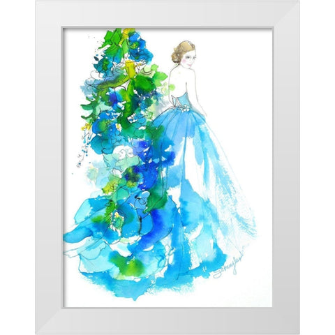 Delphinium White Modern Wood Framed Art Print by Rideout, Schuyler