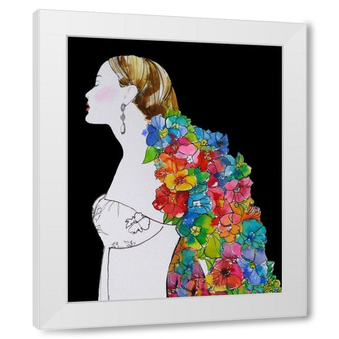 Flower Hair White Modern Wood Framed Art Print by Rideout, Schuyler