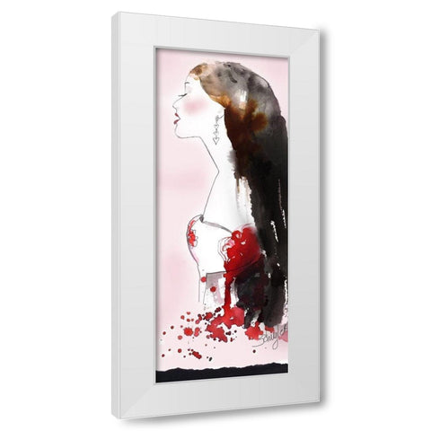Heart Girl White Modern Wood Framed Art Print by Rideout, Schuyler