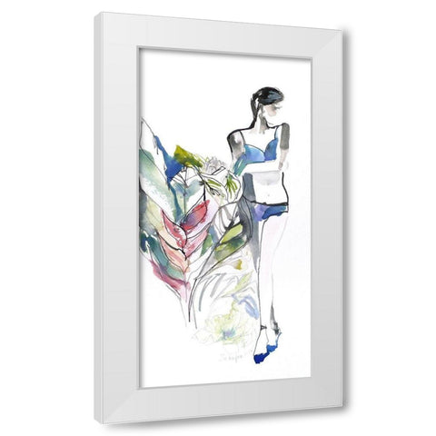 Lingerie Lady White Modern Wood Framed Art Print by Rideout, Schuyler