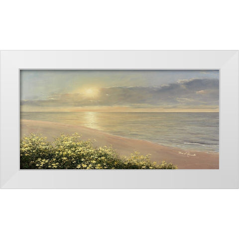 Peaceful Waters White Modern Wood Framed Art Print by Romanello, Diane