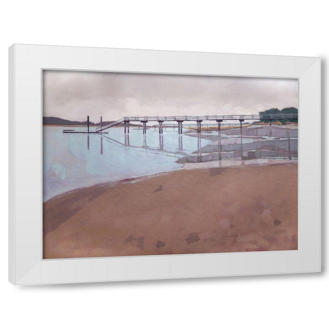 Morning Low Tide White Modern Wood Framed Art Print by Rufo, John