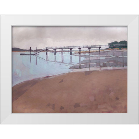 Morning Low Tide White Modern Wood Framed Art Print by Rufo, John
