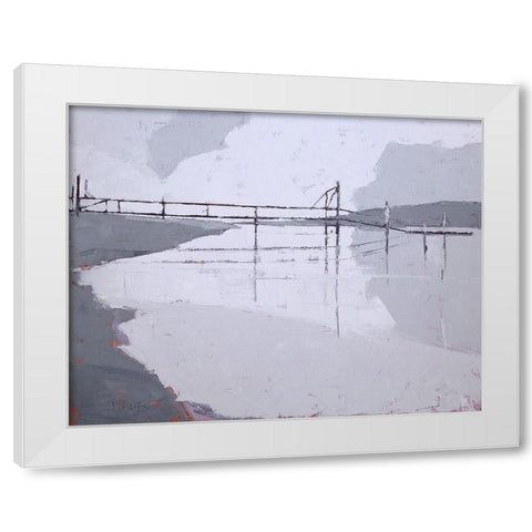 Tidal River White Modern Wood Framed Art Print by Rufo, John