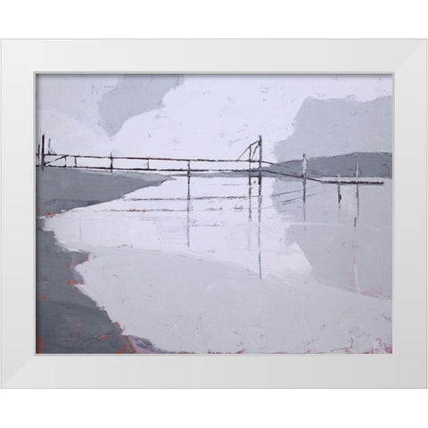 Tidal River White Modern Wood Framed Art Print by Rufo, John