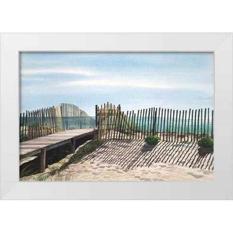 Seagate White Modern Wood Framed Art Print by Roberts, Linda
