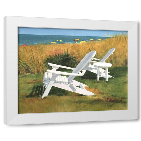 Sea Serenade White Modern Wood Framed Art Print by Roberts, Linda