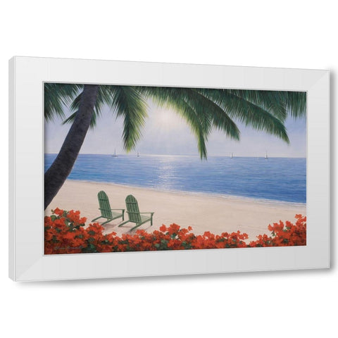 By the Sea White Modern Wood Framed Art Print by Romanello, Diane