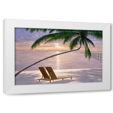 Chaise for Two White Modern Wood Framed Art Print by Romanello, Diane