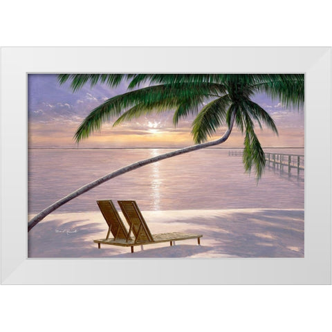 Chaise for Two White Modern Wood Framed Art Print by Romanello, Diane