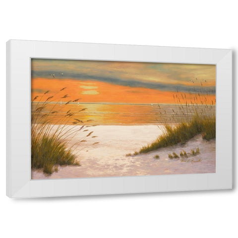 Summer Sunset White Modern Wood Framed Art Print by Romanello, Diane