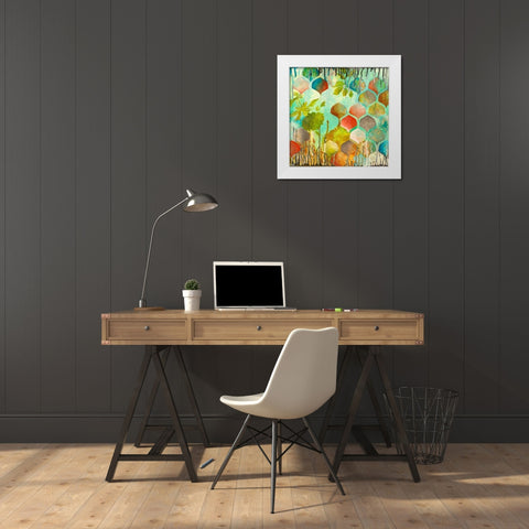 Sprightly White Modern Wood Framed Art Print by Robinson, Heather Noel