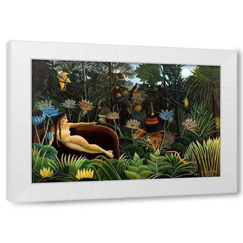 The Dream White Modern Wood Framed Art Print by Rousseau, Henri