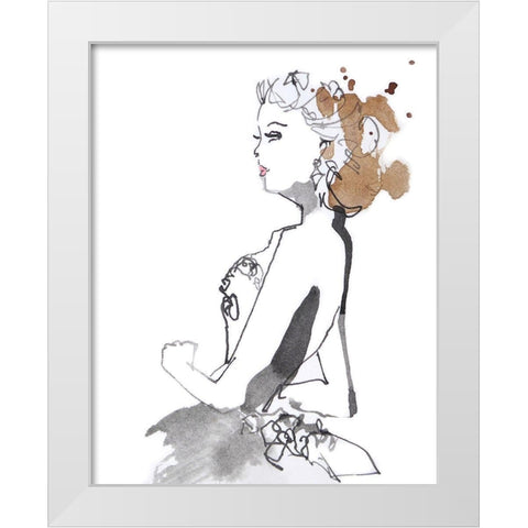 Dancing Queen White Modern Wood Framed Art Print by Rideout, Schuyler