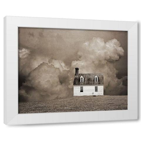Lone House in Brown White Modern Wood Framed Art Print by Ryan, Brooke T.