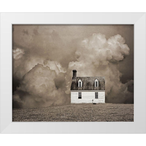 Lone House in Brown White Modern Wood Framed Art Print by Ryan, Brooke T.