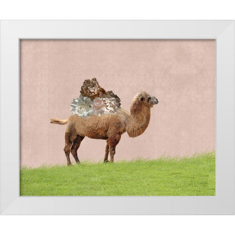 Camel on Pink White Modern Wood Framed Art Print by Ryan, Brooke T.
