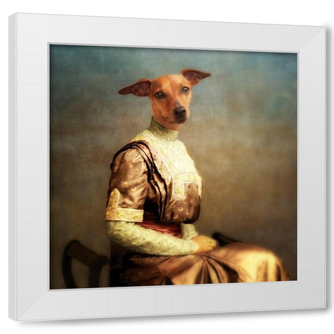 Bambi White Modern Wood Framed Art Print by Roch, Martine