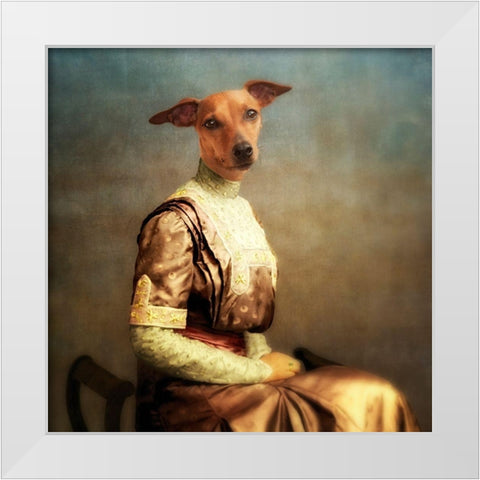 Bambi White Modern Wood Framed Art Print by Roch, Martine