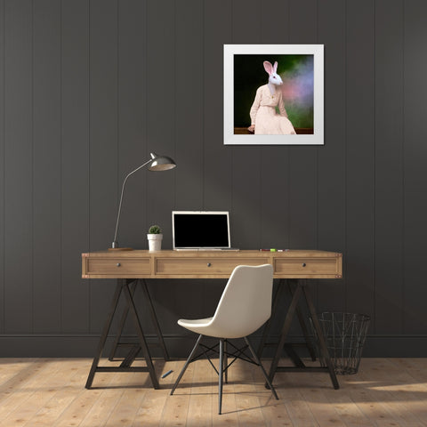 The Delicate Lady White Modern Wood Framed Art Print by Roch, Martine