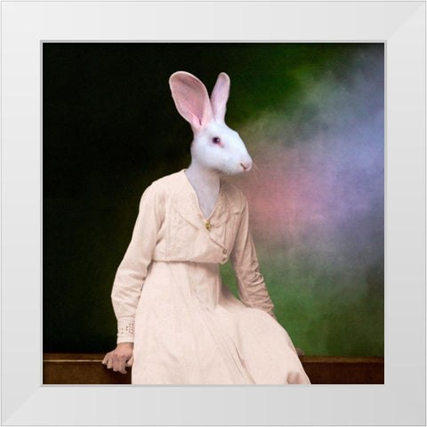 The Delicate Lady White Modern Wood Framed Art Print by Roch, Martine