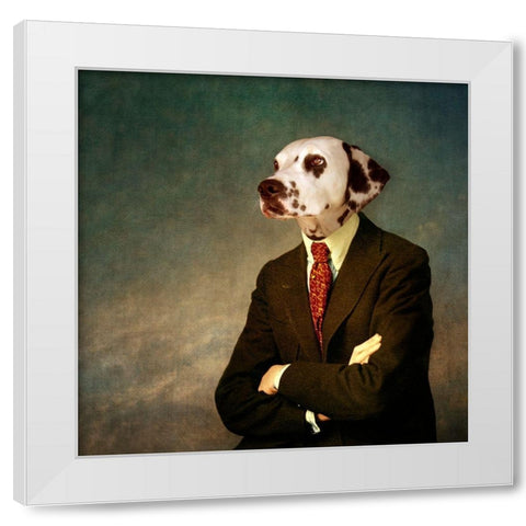 The Patient Man White Modern Wood Framed Art Print by Roch, Martine