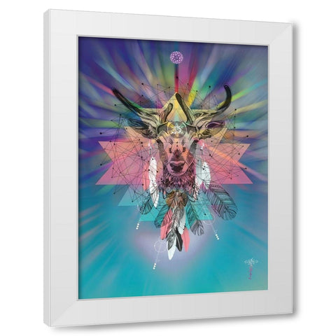 Cosmic Deer White Modern Wood Framed Art Print by Roberts, Karin