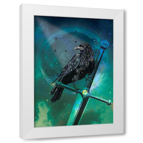 Cosmic Raven White Modern Wood Framed Art Print by Roberts, Karin