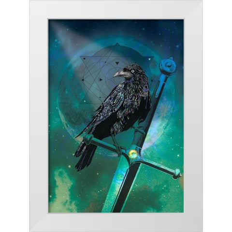 Cosmic Raven White Modern Wood Framed Art Print by Roberts, Karin