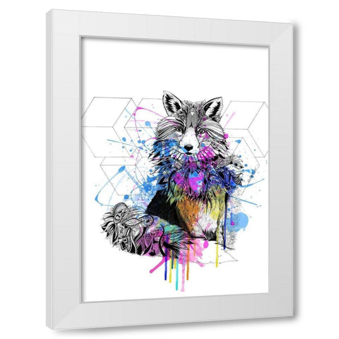 Fox White Modern Wood Framed Art Print by Roberts, Karin