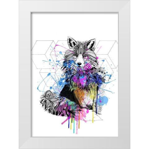 Fox White Modern Wood Framed Art Print by Roberts, Karin