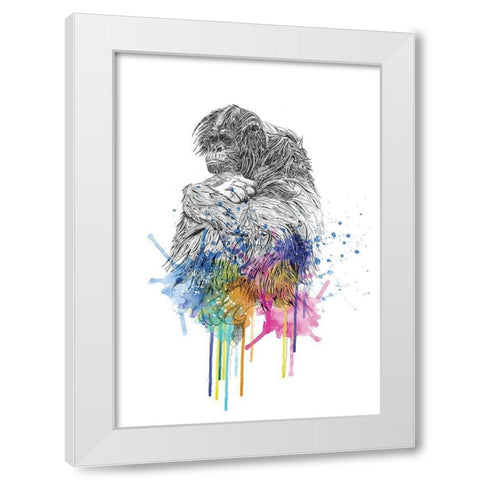 Orangutan White Modern Wood Framed Art Print by Roberts, Karin