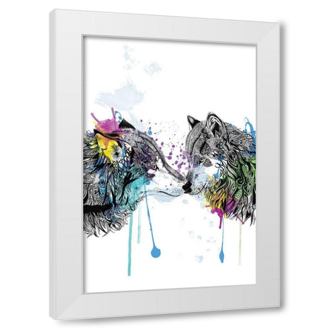 Wolves White Modern Wood Framed Art Print by Roberts, Karin