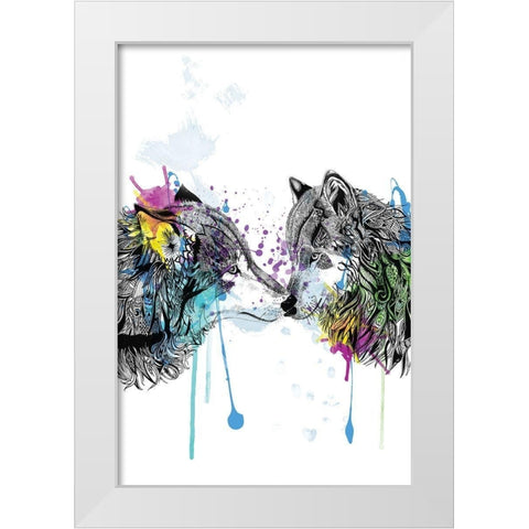 Wolves White Modern Wood Framed Art Print by Roberts, Karin