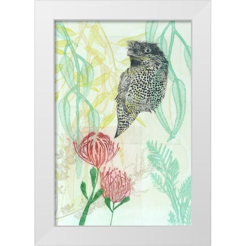 A Curious Tawny White Modern Wood Framed Art Print by Rice, Trudy