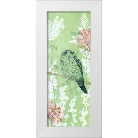 The Tranquil Tawny Frog Mouth White Modern Wood Framed Art Print by Rice, Trudy