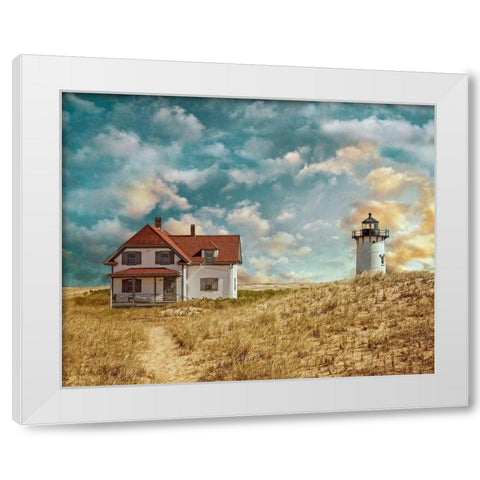 Race Point Light White Modern Wood Framed Art Print by Ryan, Brooke T.