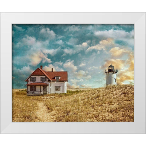 Race Point Light White Modern Wood Framed Art Print by Ryan, Brooke T.