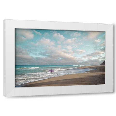 Surfer White Modern Wood Framed Art Print by Ryan, Brooke T.