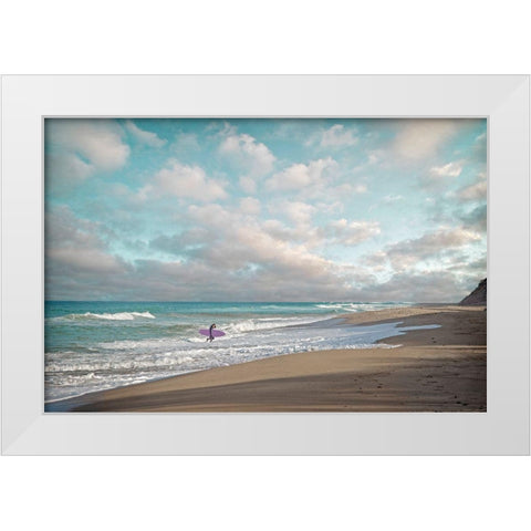 Surfer White Modern Wood Framed Art Print by Ryan, Brooke T.